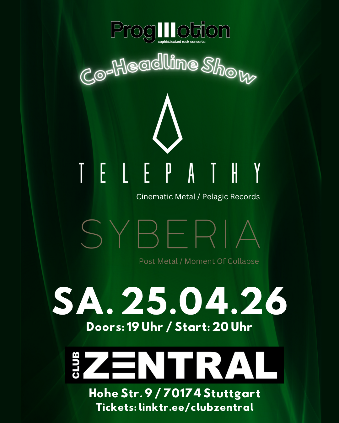 Veranstaltungsbild für ProgMotion: TELEPATHY & SYBERIA